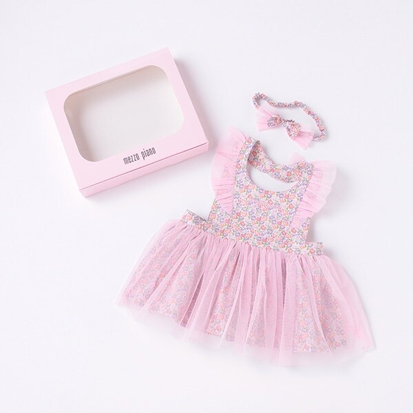 オリジナルBOXつき花柄チュールエプロン＆ヘアバンドセット