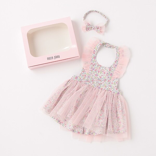 オリジナルボックスつき花柄エプロン＆ヘアバンドセット