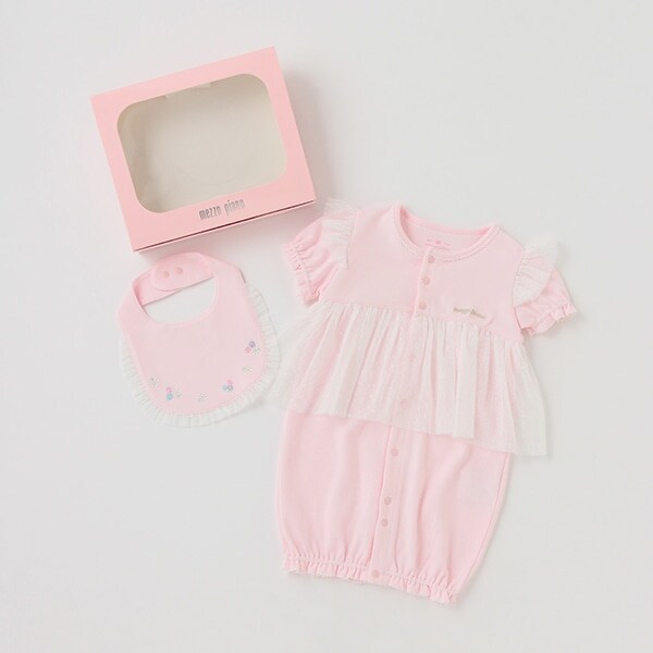 オリジナルボックスつきチュールフリル半袖2wayオール＆スタイセット