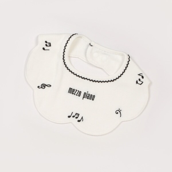 音符刺繍スカラップスタイ