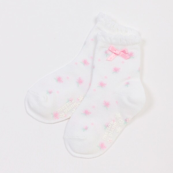 プチローズ柄ソックス【日本製】