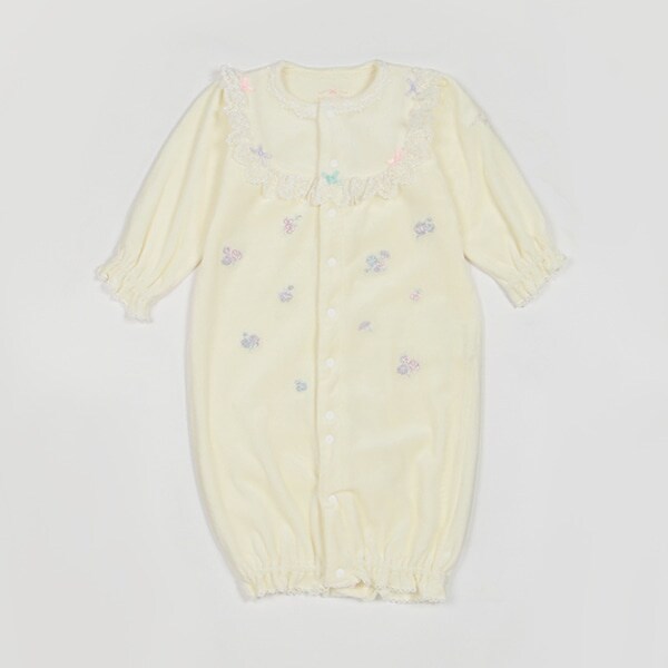 花刺しゅうベロア　レース　2wayオール