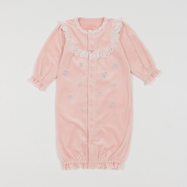 花刺しゅうベロア　レース　2wayオール