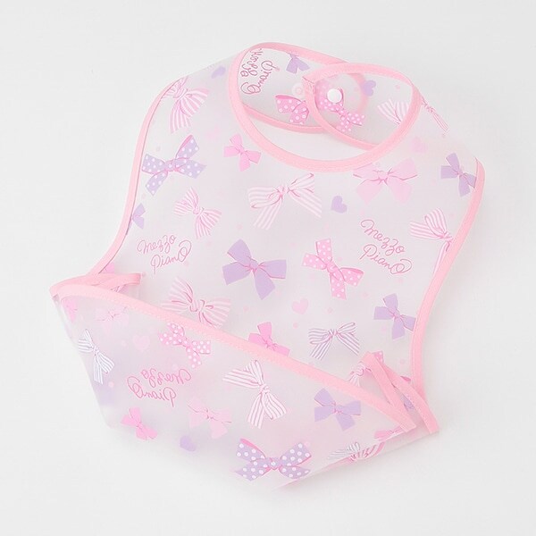 リボン柄　お食事スタイ【日本製】