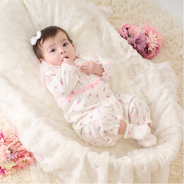 ローズつぼみ柄　2wayオール