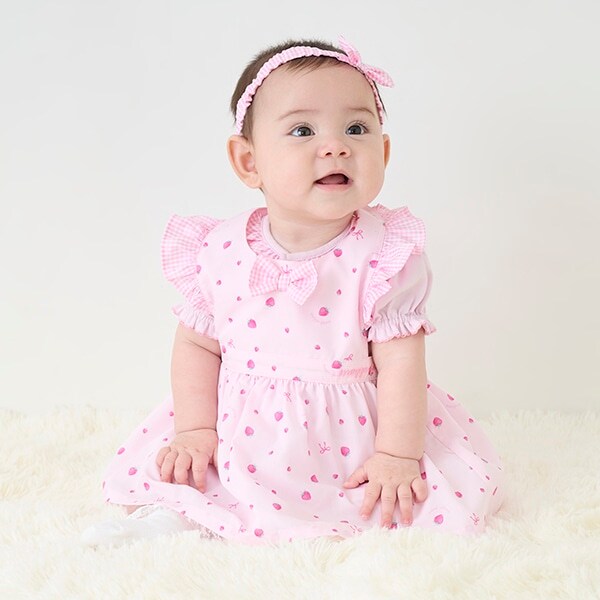 【BOX付】いちご柄エプロン＆ヘアバンドセット