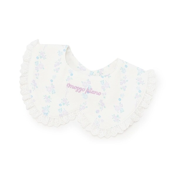 ストライプ花柄　衿風スタイ