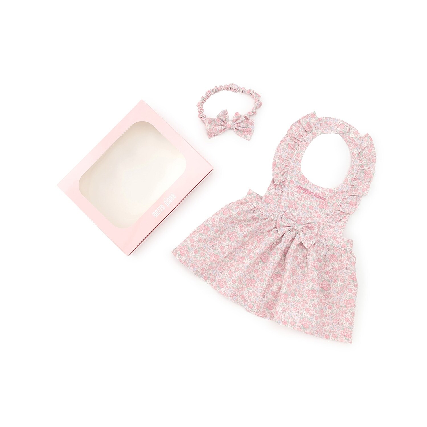 【BOX付】リトルフラワー柄エプロン＆ヘアバンドセット