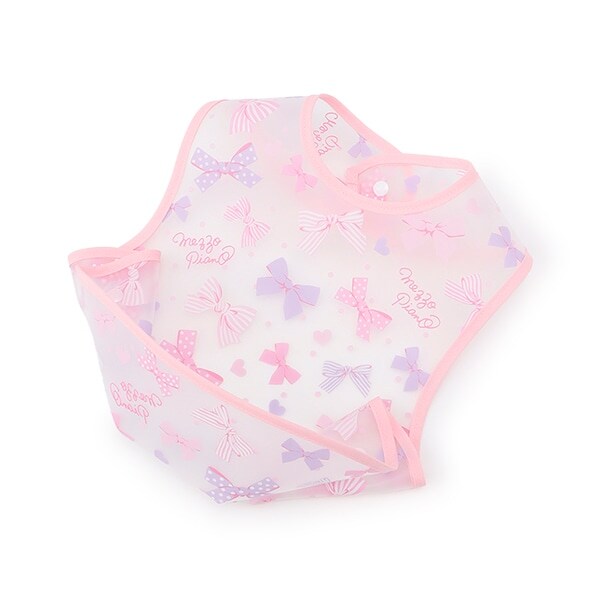 リボン柄　お食事スタイ