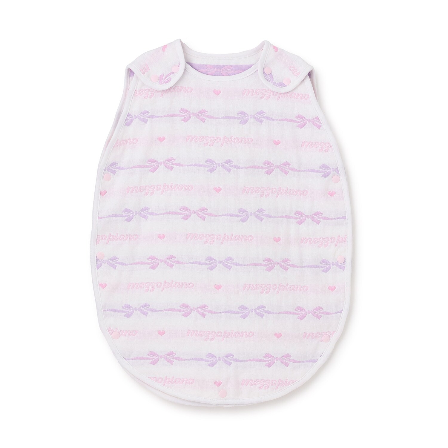 リボン柄　4重ガーゼ　スリーパー