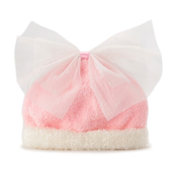 チュールリボンマシュマロニット帽