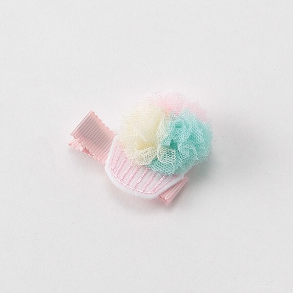 チュールカップケーキヘアクリップ