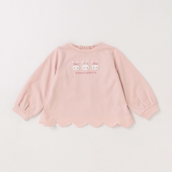 ウサギ裾スカラップ長袖Ｔシャツ