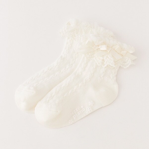 【ベビーサイズ】 レースハートフロートソックス 【日本製】