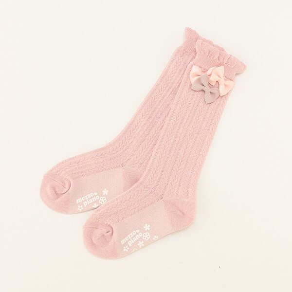 【ベビーサイズ】 リボンつきハイソックス