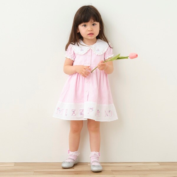 セーラー衿 裾ロゴワンピース