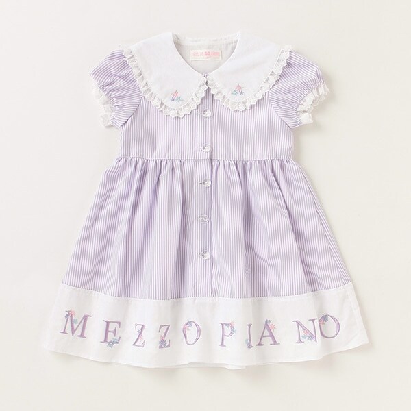 セーラー衿 裾ロゴワンピース