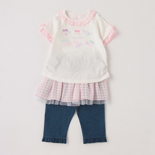 ウサギキャンディ半袖Ｔシャツ＆スカッツセット