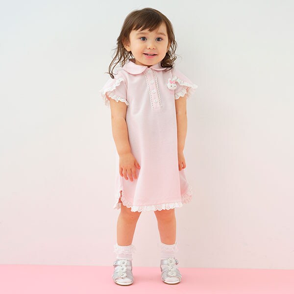 ウサギマスコットつきフリルワンピース