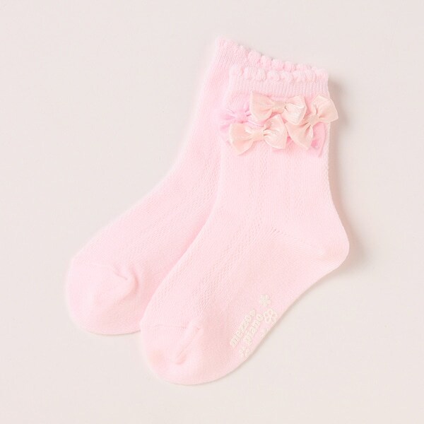 【ベビーサイズ】リボンクルーソックス【日本製】