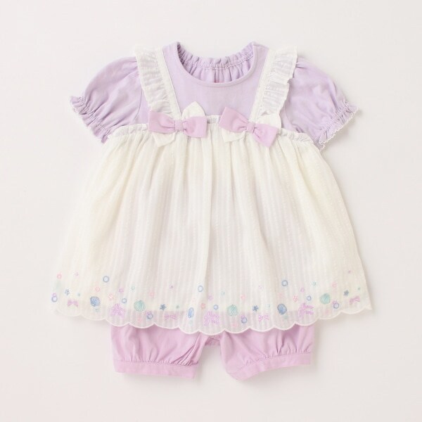 シェルスカラップチュニック＆ショートパンツセット