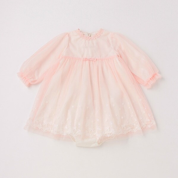 レース刺しゅうチュールワンピース＆ブルマセット