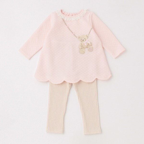 クマポシェット風長袖Ｔシャツ＆レギンスセット