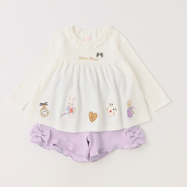 アリスモチーフ刺しゅうチュニック＆ショートパンツセット