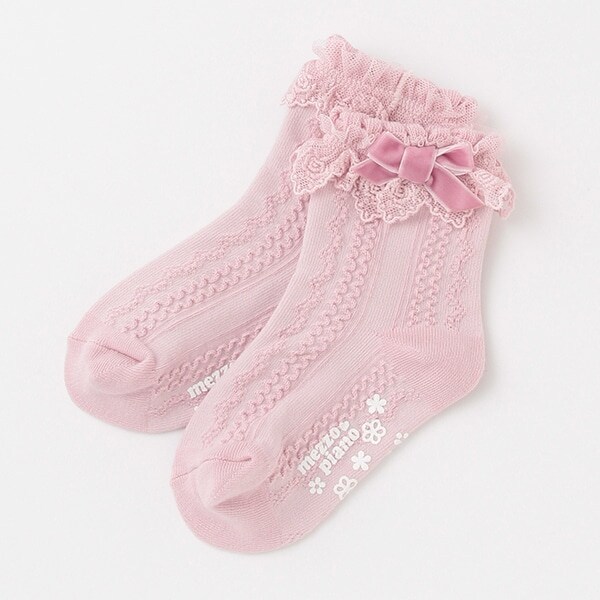 【ベビーサイズ】レーススカラップ柄ソックス【日本製】