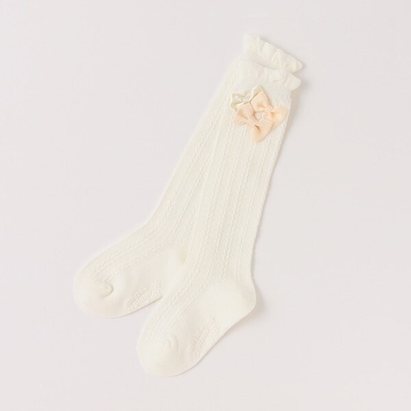 リボンつきハイソックス【日本製】