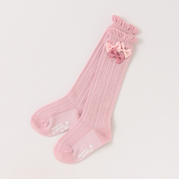 リボンつきハイソックス【日本製】
