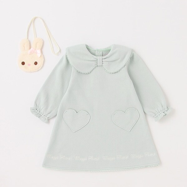 ウサギポシェットつき　衿つきカットワンピース