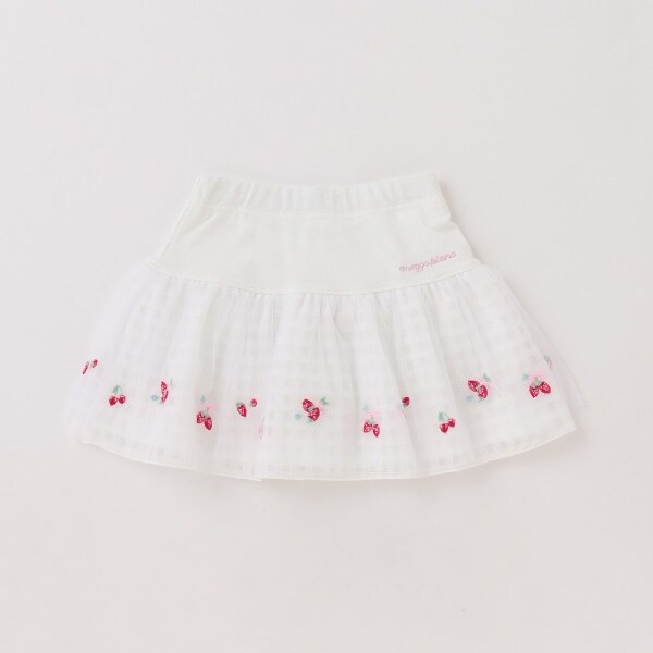 イチゴ刺しゅうフリル　スカパン