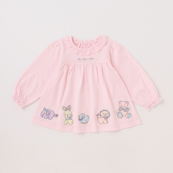 動物アップリケ　長袖チュニック