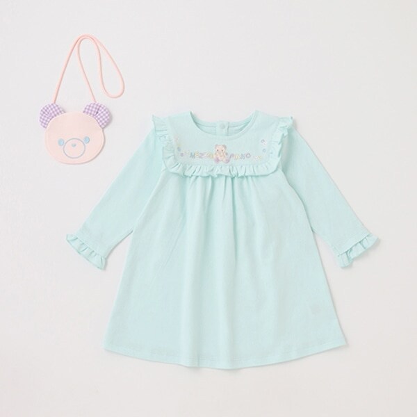 クマポシェットつき　クマロゴカットワンピース