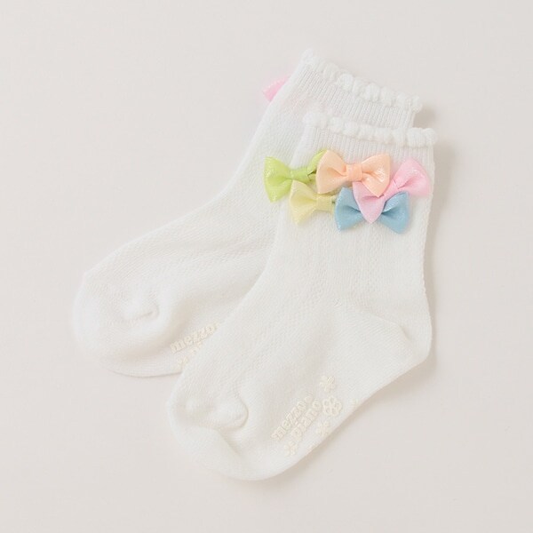 リボンイッパイ　クルーソックス【日本製】