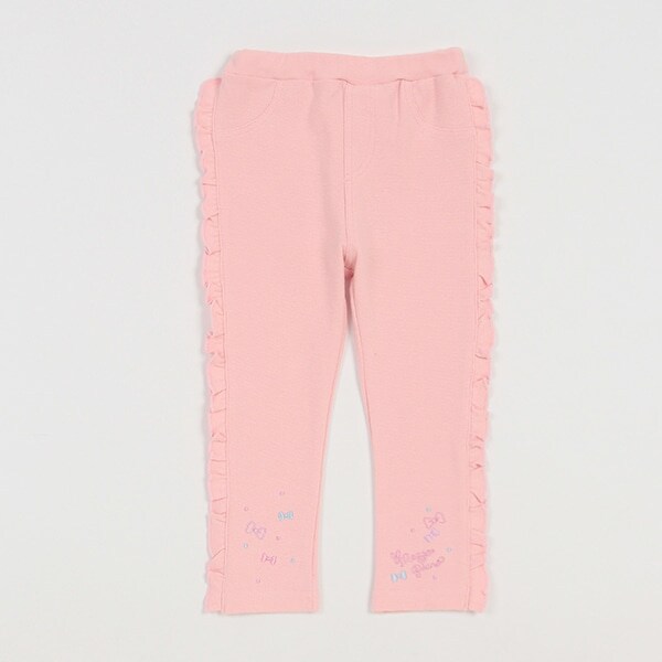 裾刺しゅうサイドフリル　レギンス