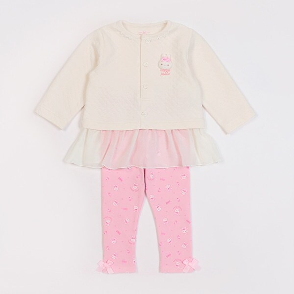 ウサギマスコット付長袖チュニック＆レギンスセット