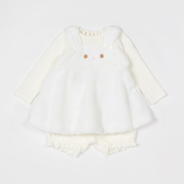 うさぎフェイクファー　チュニック＆ブルマセット