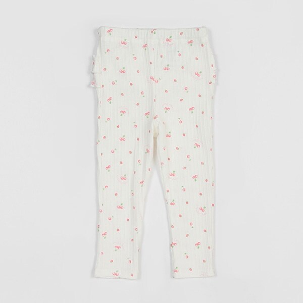 チェリー・ハート柄プリント　フル丈レギンス