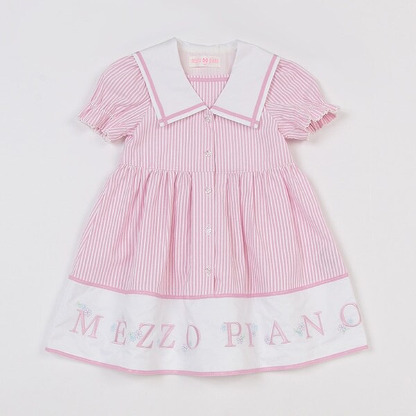 裾ロゴストライプ　セーラーワンピース