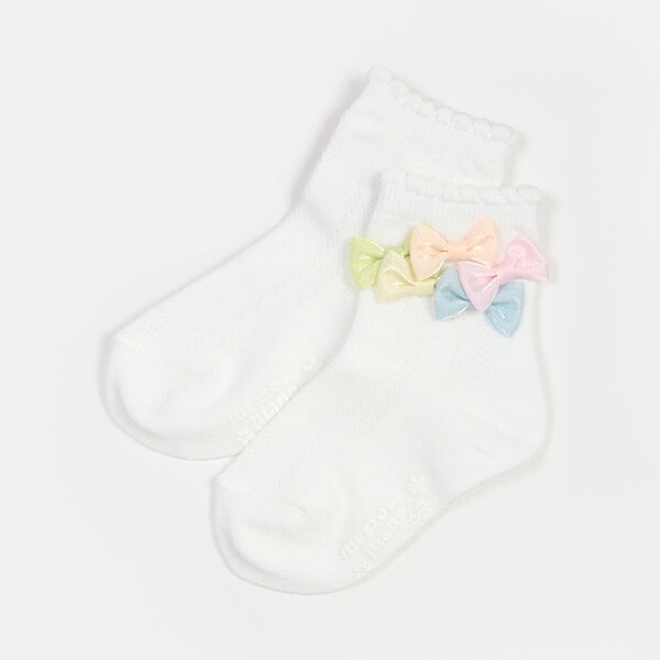 リボンイッパイ　クルーソックス【日本製】