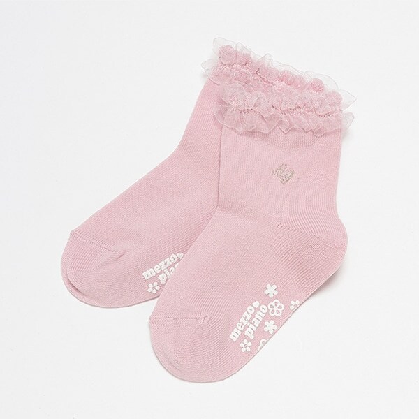 フリル　ロゴ刺繍ソックス