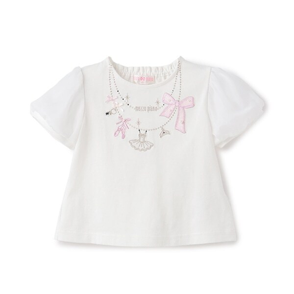 バレエネックレス刺しゅう　Tシャツ