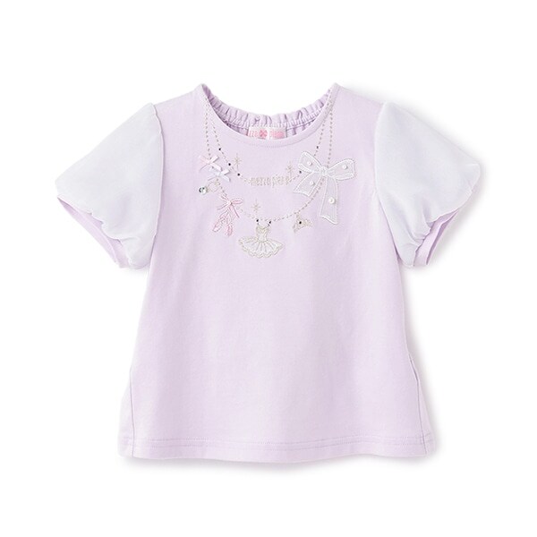 バレエネックレス刺しゅう　Tシャツ