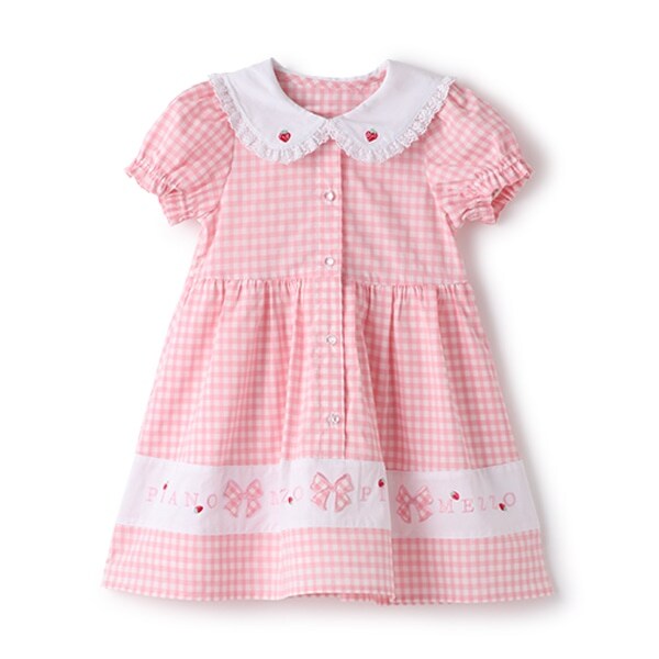 裾ロゴ　ギンガムチェック　ワンピース