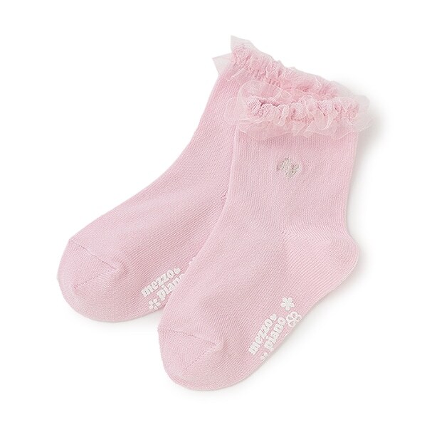 フリル　ロゴ刺繍ソックス