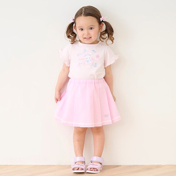 ストライププリーツスカパン