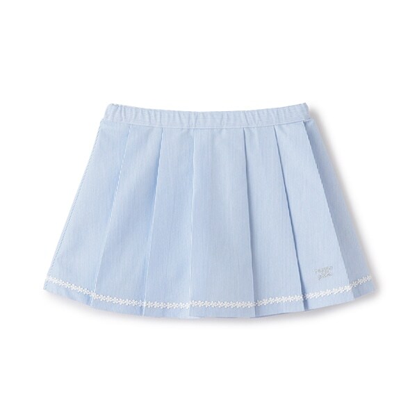 ストライププリーツスカパン