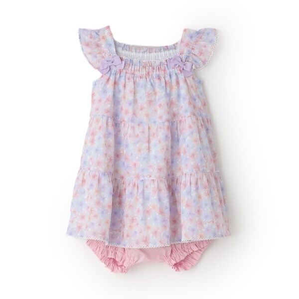 水彩花柄ワンピース＆ブルマセット